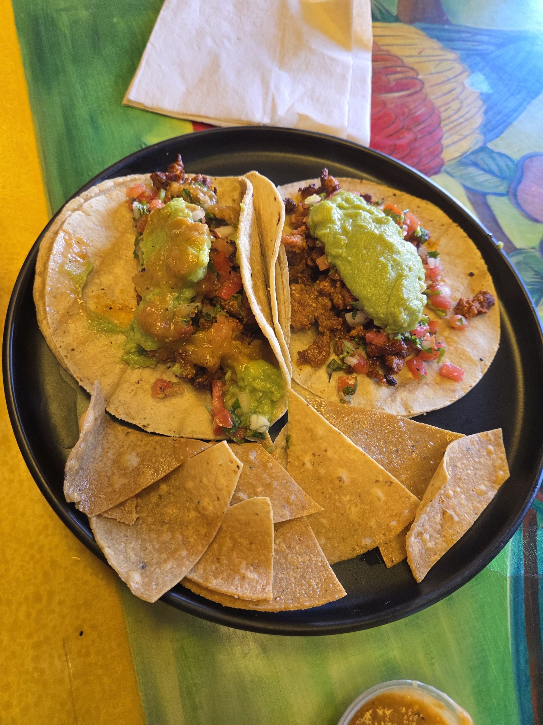 Fresh tacos with guacamole